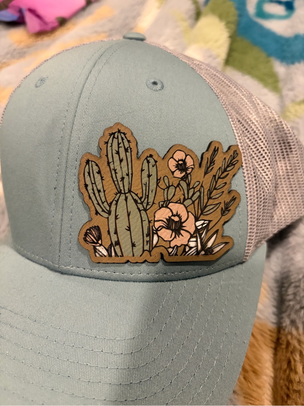 Mint Cactus Patch hat